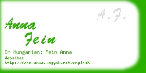 anna fein business card